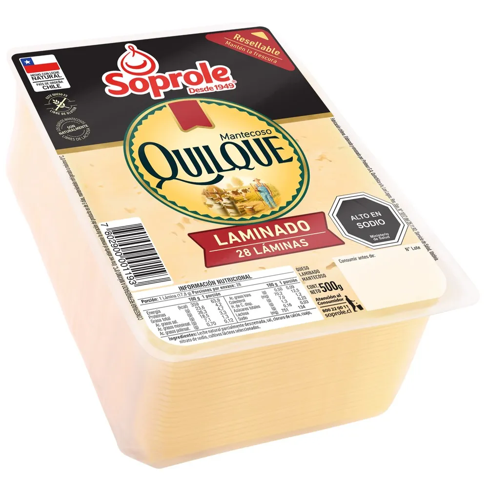 ID 4284318 - QUESO LAMINADO SOPROLE MANTECOSO DISPLAY 500 G UNIDAD