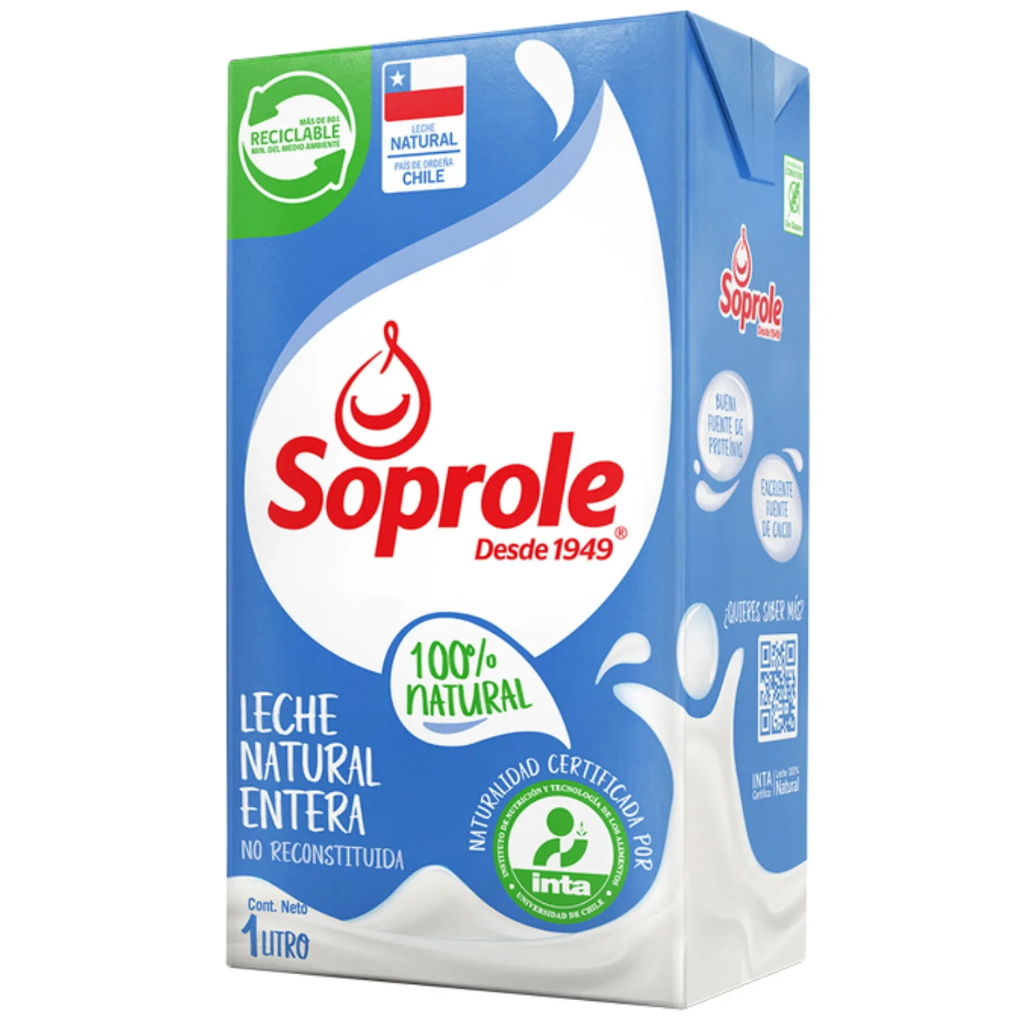ID 4320003 - LECHE LIQUIDA ENTERA SOPROLE CAJA 1 L UNIDAD