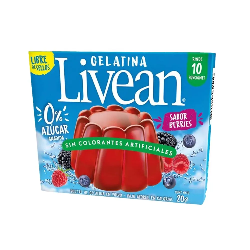 ID 4212339 - JALEA EN POLVO SIN AZUCAR LIVEAN BERRIES CAJA 22 G UNIDAD