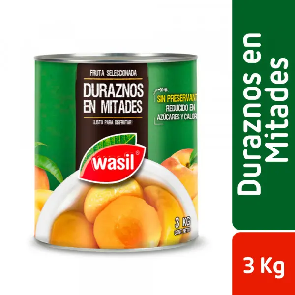 ID 4201832 - FRUTA CONSERVA WASIL DURAZNO EN ALMIBAR MITADES TARRO 3000 G UNIDAD