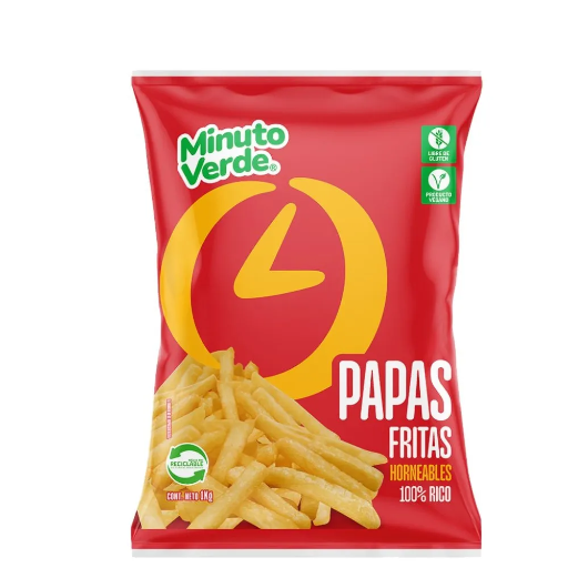 ID 4283025 - PAPAS PRE-FRITAS MINUTO VERDE BOLSA 1 K UNIDAD