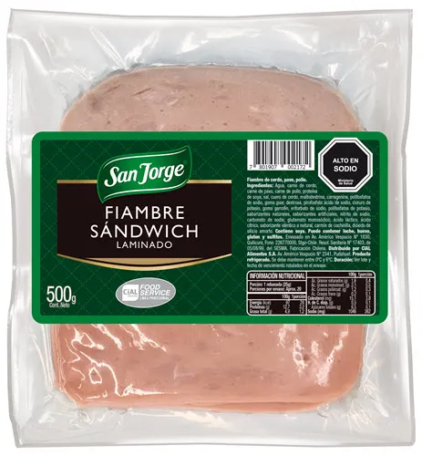 ID 4288567 - JAMÓN CERDO SA JORGE SANDWICH LAMINADO DISPLAY 500 G UNIDAD