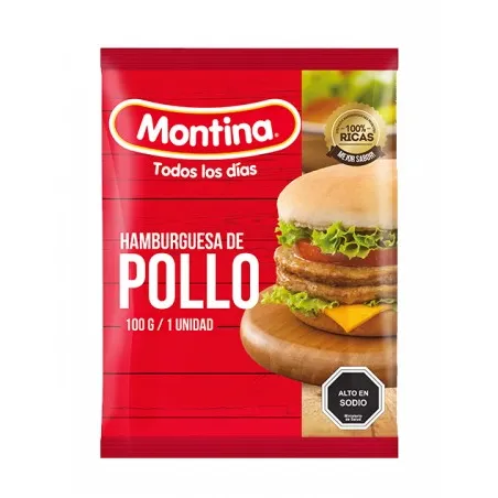 ID 4290845 - HAMBURGUESA DE POLLO CONGELADA MONTINA SACHET 100 G UNIDAD