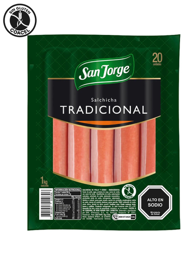 ID 4286103 - SALCHICHA SAN JORGE TRADICIONAL DISPLAY 1 K UNIDAD