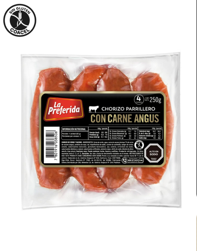 ID 4287123 - CHORIZO LA PREFERIDA ANGUS DISPLAY 250 G UNIDAD