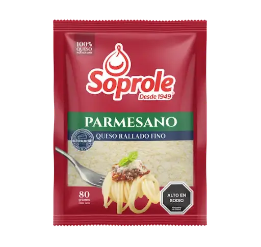 ID 4216811 - QUESO RALLADO SOPROLE PARMESANO BOLSA 80 G UNIDAD