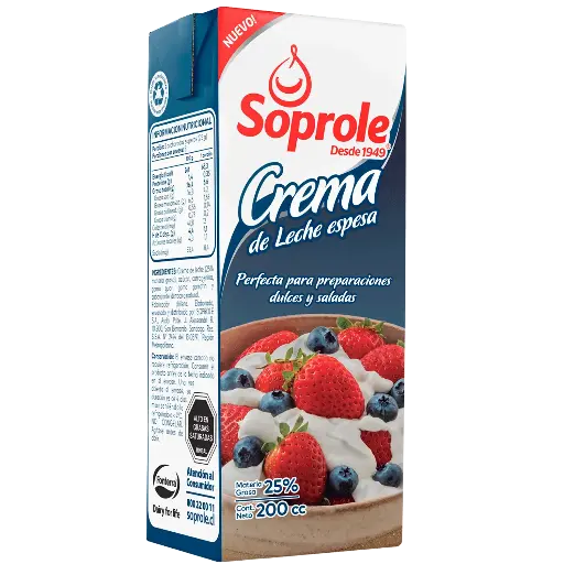 ID 4197565 - CREMA DE LECHE SOPROLE PARA BATIR CAJA 200 ML UNIDAD
