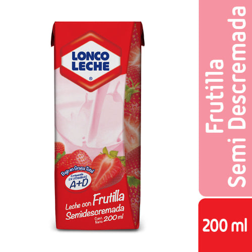 ID 4232365 - LECHE SABORIZADA SEMIDESCREMADA LONCOLECHE FRUTILLA CAJA 200 ML UNIDAD