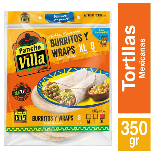 ID 4213274 - TORTILLA DE TRIGO PANCHO VILLA BURRERA (8 UND) BOLSA 350 G