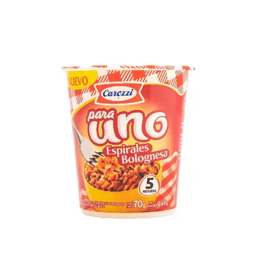 ID 4197685 - PASTA INSTANTANEA CAROZZI ESPIRALES BOLOGNESA 70 G UNIDAD