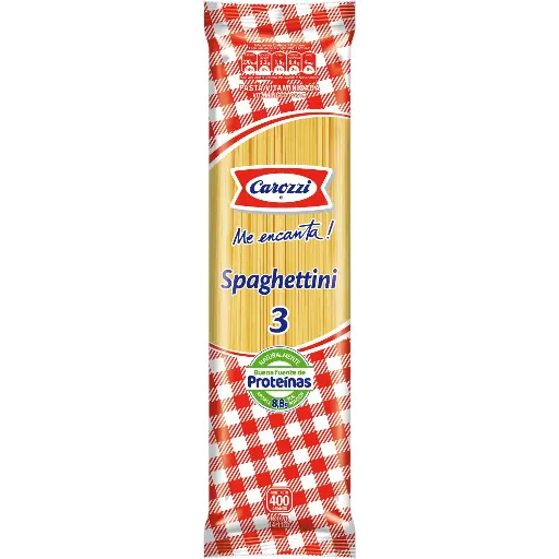 ID 4203821 - SPAGHETTI CAROZZI N°3 BOLSA 400 G UNIDAD