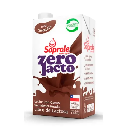 ID 4197533 - LECHE SABORIZADA SEMIDESCREMADA SIN LACTOSA SOPROLE CHOCOLATE CAJA 1 L UNIDAD