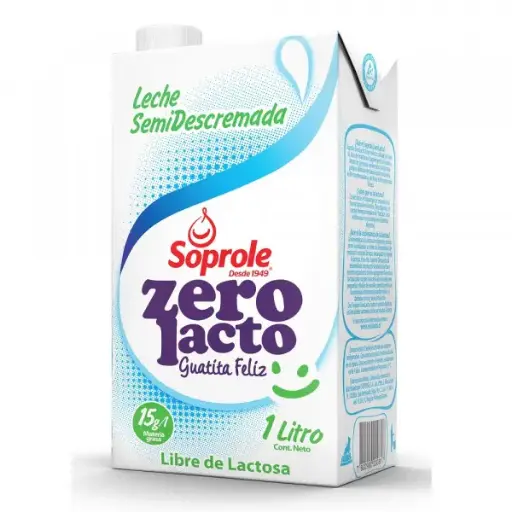 ID 4197635 - LECHE LIQUIDA SEMIDESCREMADA SIN LACTOSA SOPROLE CAJA 1 L UNIDAD