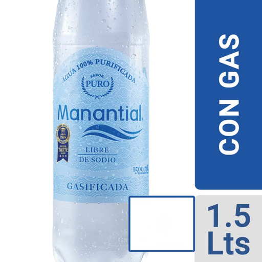 ID 4199369 - AGUA MINERAL CON GAS MANANTIAL BOTELLA 1,5 L UNIDAD