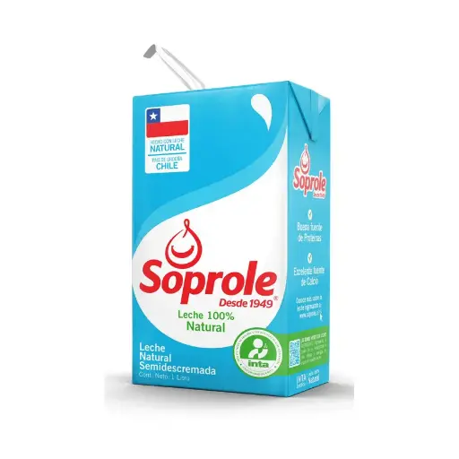 ID 4319934 - LECHE LÍQUIDA SEMIDESCREMADA SOPROLE CAJA 1 L UNIDAD