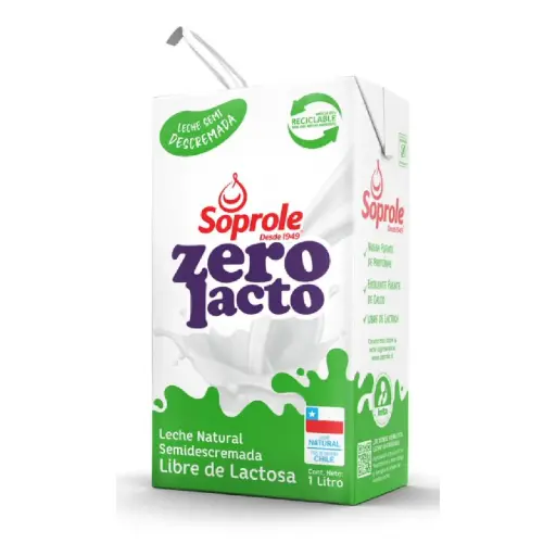 ID 4216828 - LECHE LIQUIDA ENTERA SIN LACTOSA SOPROLE CAJA 1 L UNIDAD