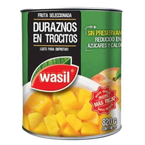 ID 4233607 - FRUTA EN CONSERVA WASIL DURAZNO TROCITOS TARRO 820 G UNIDAD