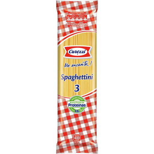 ID 4203806 - SPAGHETTI CAROZZI N°3 VITAMINIZADA BOLSA 400 G UNIDAD