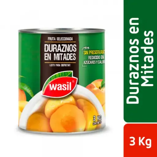 ID 4201832 - FRUTA CONSERVA WASIL DURAZNO EN ALMIBAR MITADES TARRO 3000 G UNIDAD